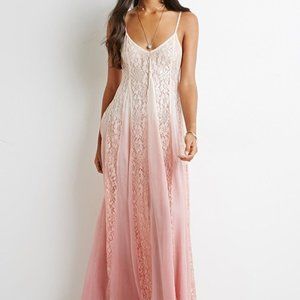 Forever 21Boho Pink Ombre Lace Maxi Dress